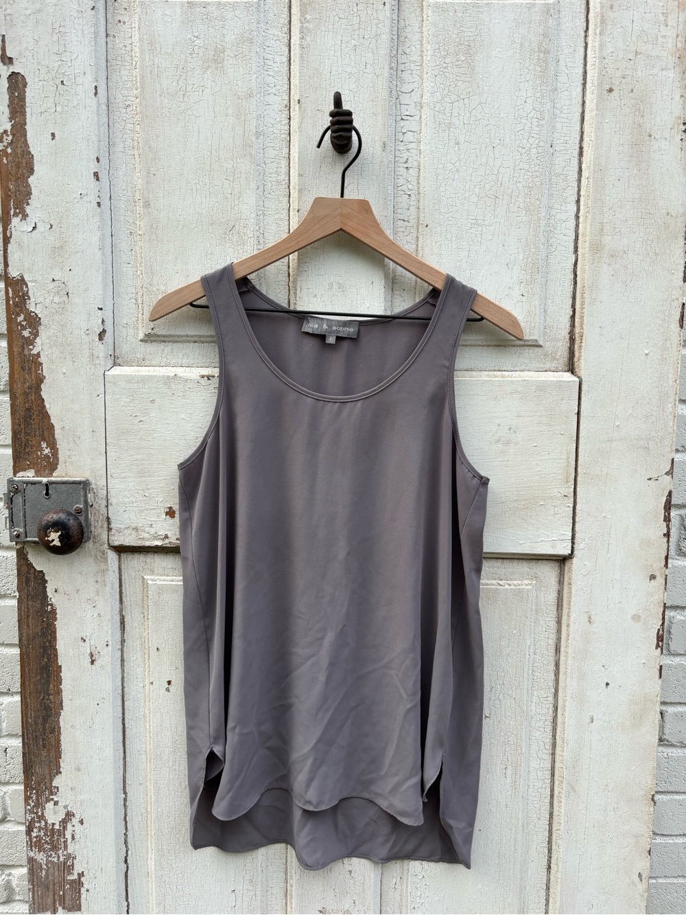 Lola & Sophie Taupe Gray Sleeveless Layered Tank